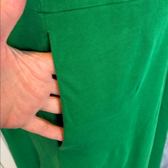 Tibi Sleeveless T-Shirt Dress 2 Green Casual Cotton Racerback Asymmetrical Prep - Picture 9 of 16